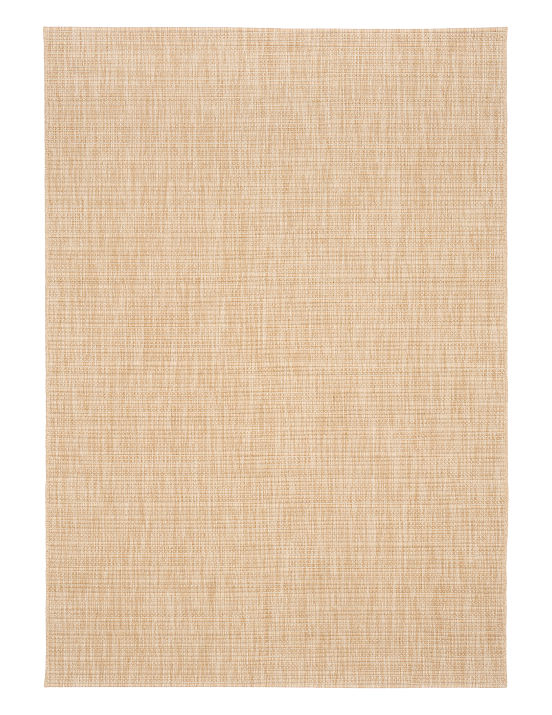 Full top-down view of a beige woven rug with a subtle diamond lattice pattern on a white background.
