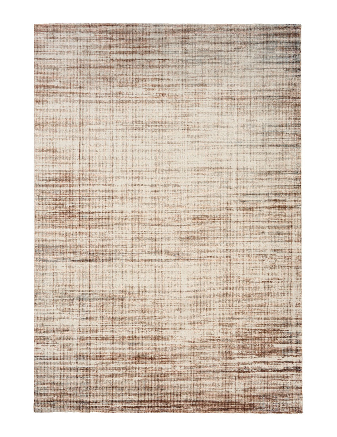 Close-up of a brown and cream rug showing detailed texture.