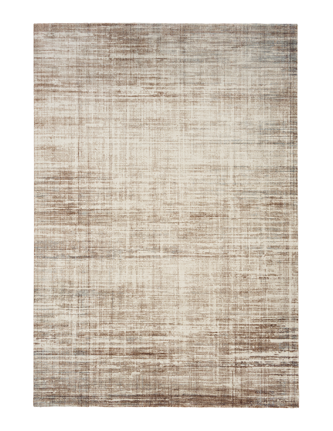 A flat woven rug with a brown crosshatch design.