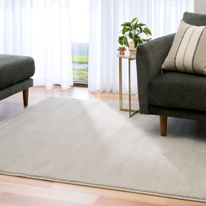 Square room view of Eclipse Presidente rug under natural light.