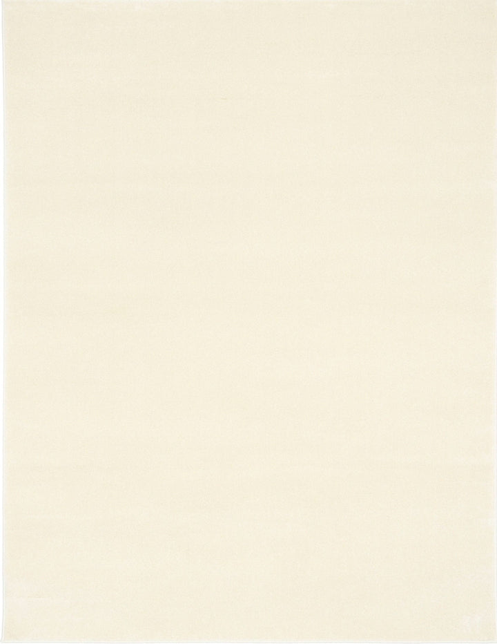 Full view of a rectangular cream rug against a white background.