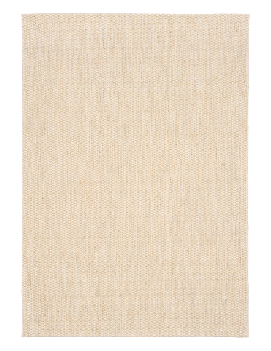 Barton indoor/outdoor flatweave area rug in Ivory (41503-50), full product view on a white background with bound edges.