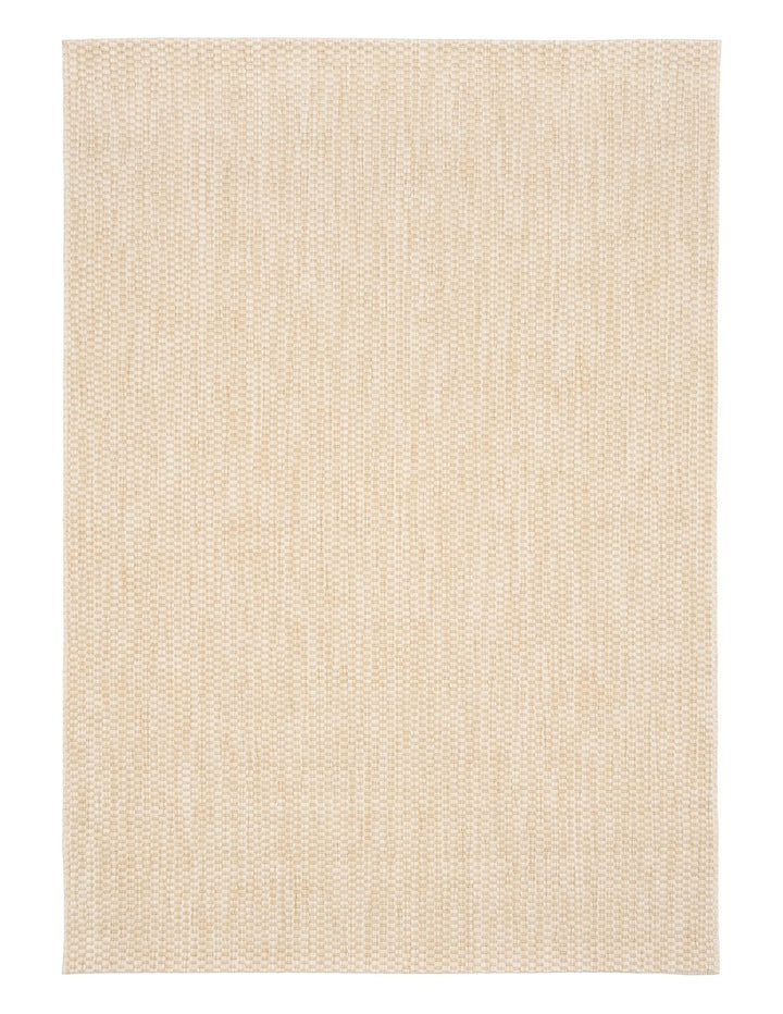 Barton indoor/outdoor flatweave area rug in Ivory (41503-50), full product view on a white background with bound edges.