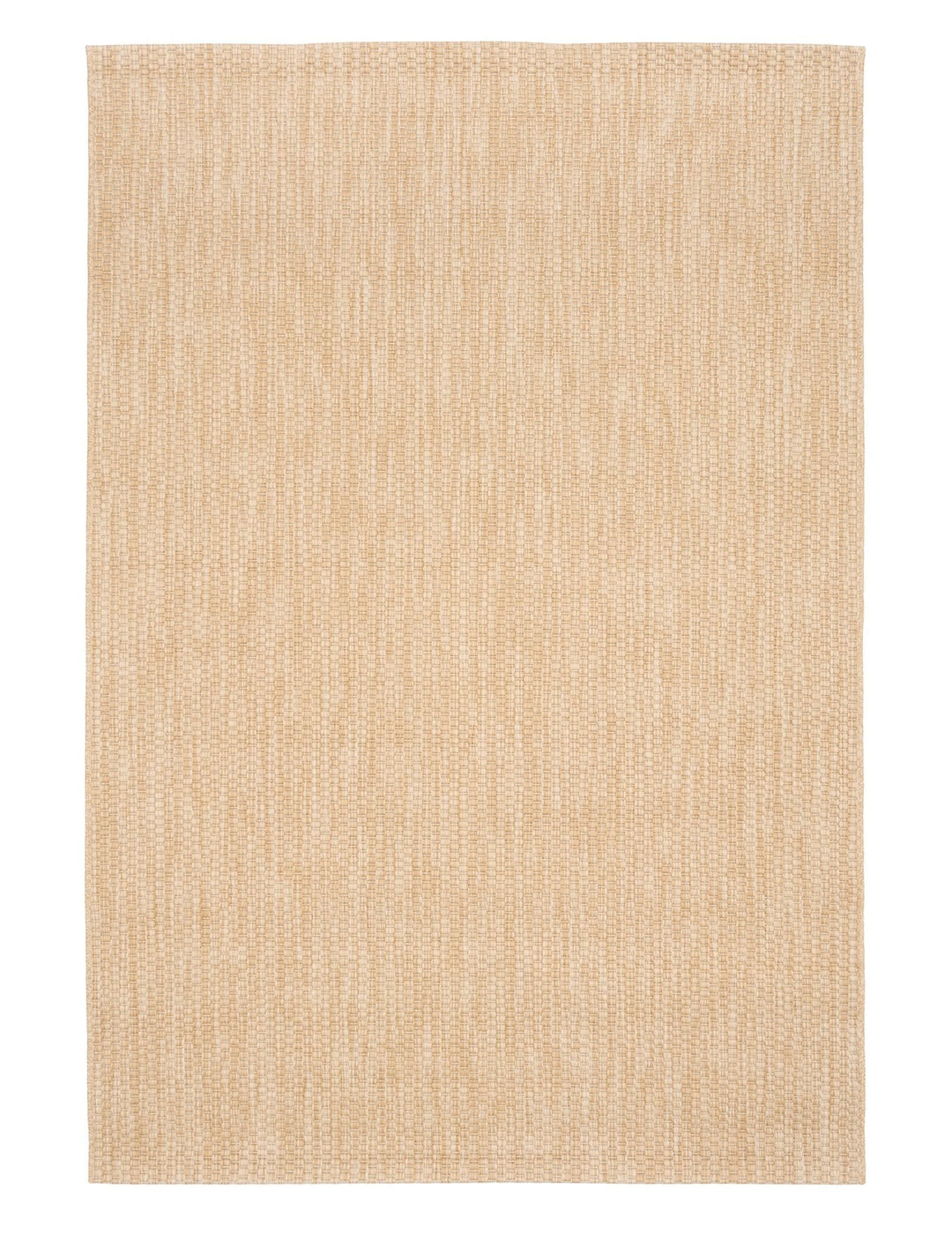 verhead view of the Barton indoor/outdoor rug in Sand (41503-070), showing its subtle, tonal basketweave texture with a clean, borderless edge.