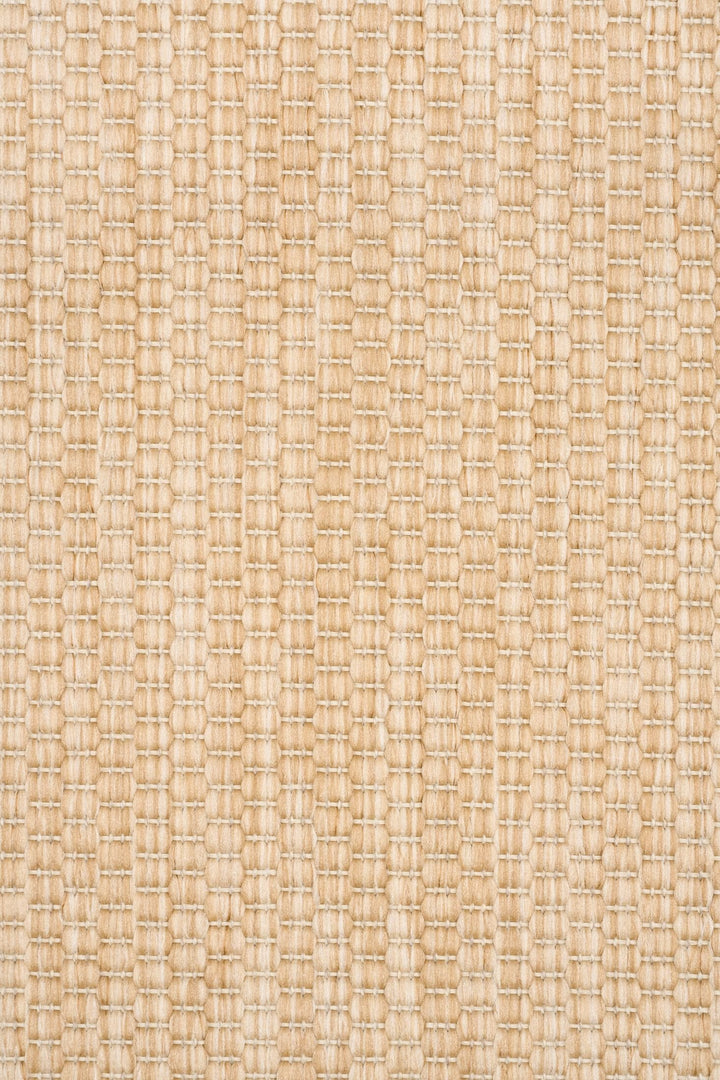 Close-up swatch of Barton 41503/70 rug in warm tan, showing tight looped basket-weave with subtle vertical rib pattern.