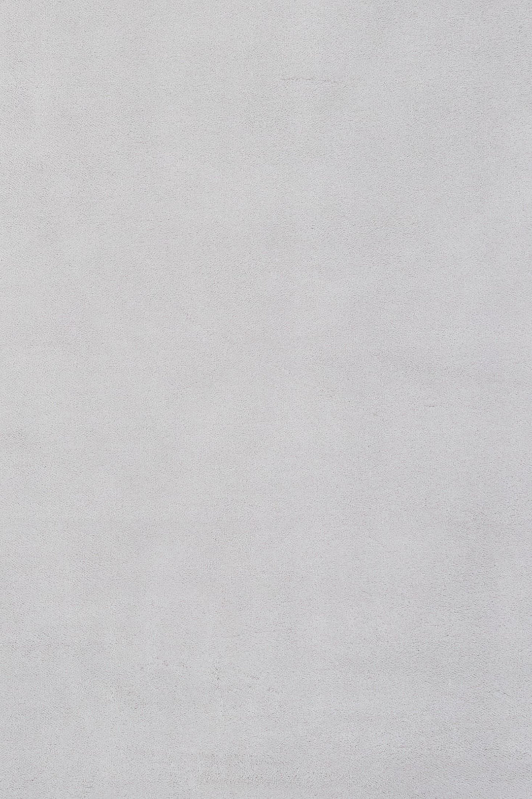 Close-up fabric swatch of a light grey rug showing its smooth texture.