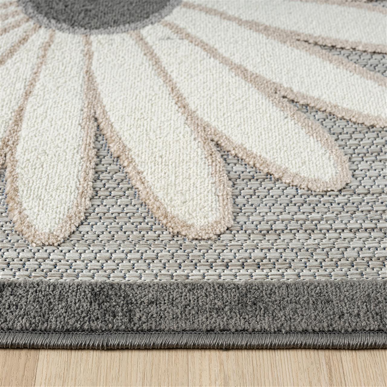 Idyll 537 Silver Round Outdoor Rug