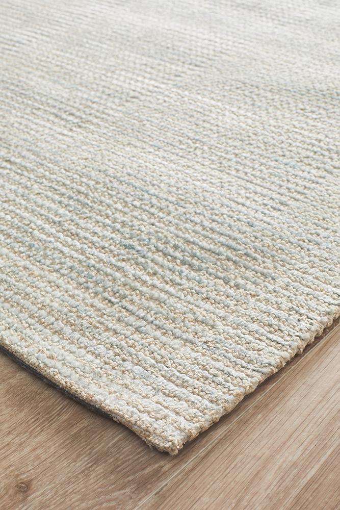 Detailed shot of Allure Sky rug showing subtle tonal variations in blue, trends rugs, decor rugs
