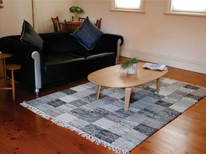 Cubes Flat Weave Grey Rug