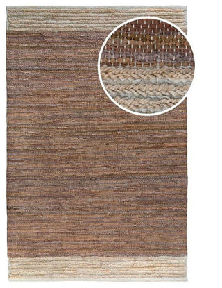 Republic Dark Brown Leather Jute Rug - Trends Rugs