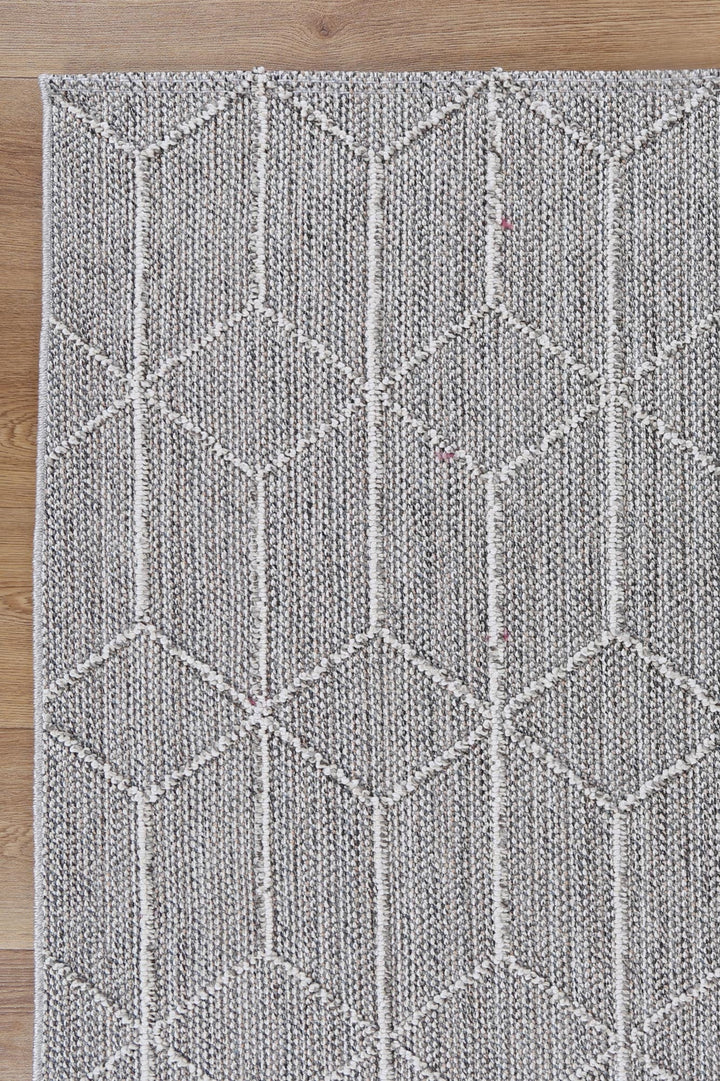 Villa Totori Ash Geometric Flatweave Rug