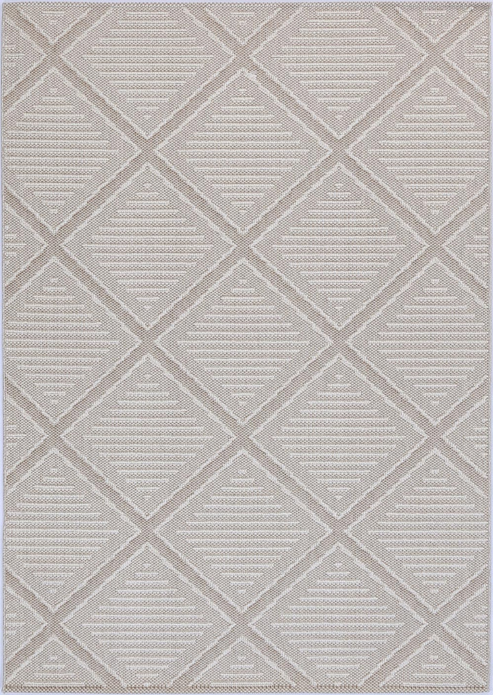 Villa Kenilorea Beige Geometric Flatweave Rug
