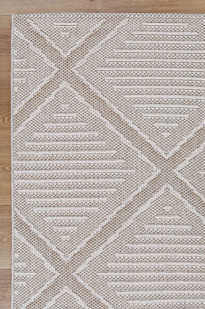 Villa Kenilorea Beige Geometric Flatweave Rug