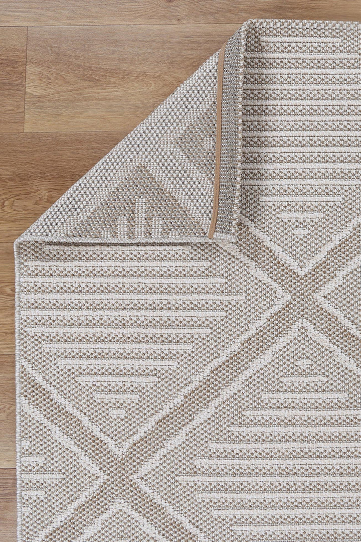 Villa Kenilorea Beige Geometric Flatweave Rug