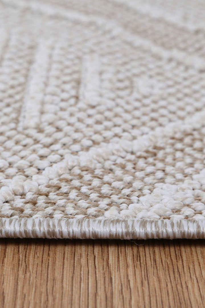 Villa Kenilorea Beige Geometric Flatweave Rug
