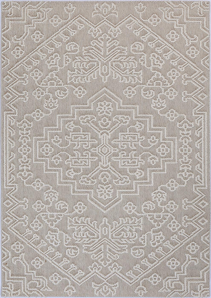 Villa Waita Beige Tribal Flatweave Rug