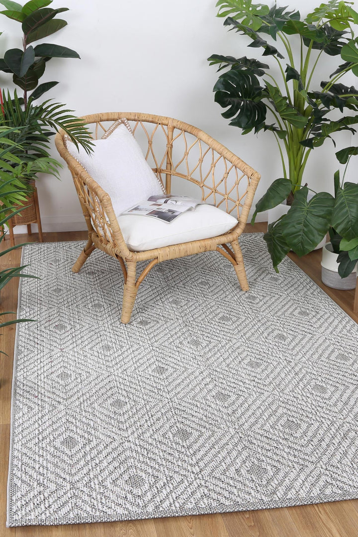 Villa Walasi Ash Geometric Flatweave Rug