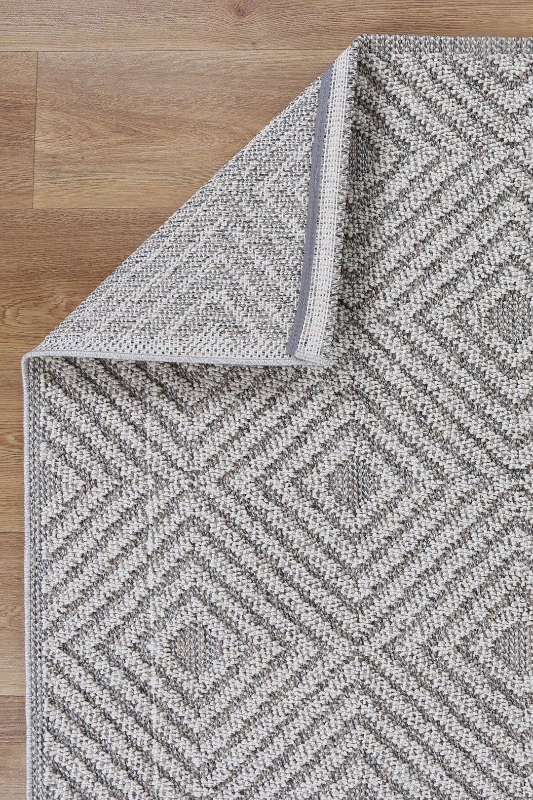 Villa Fugui Grey Geometric Flatweave Rug