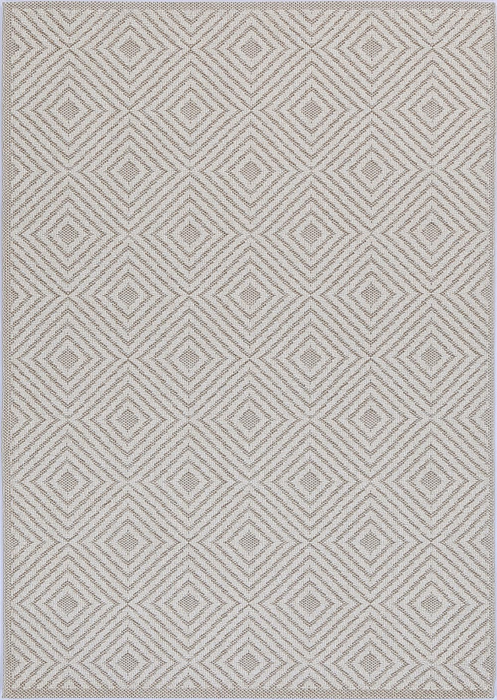 Villa Wickham Beige Geometric Flatweave Rug
