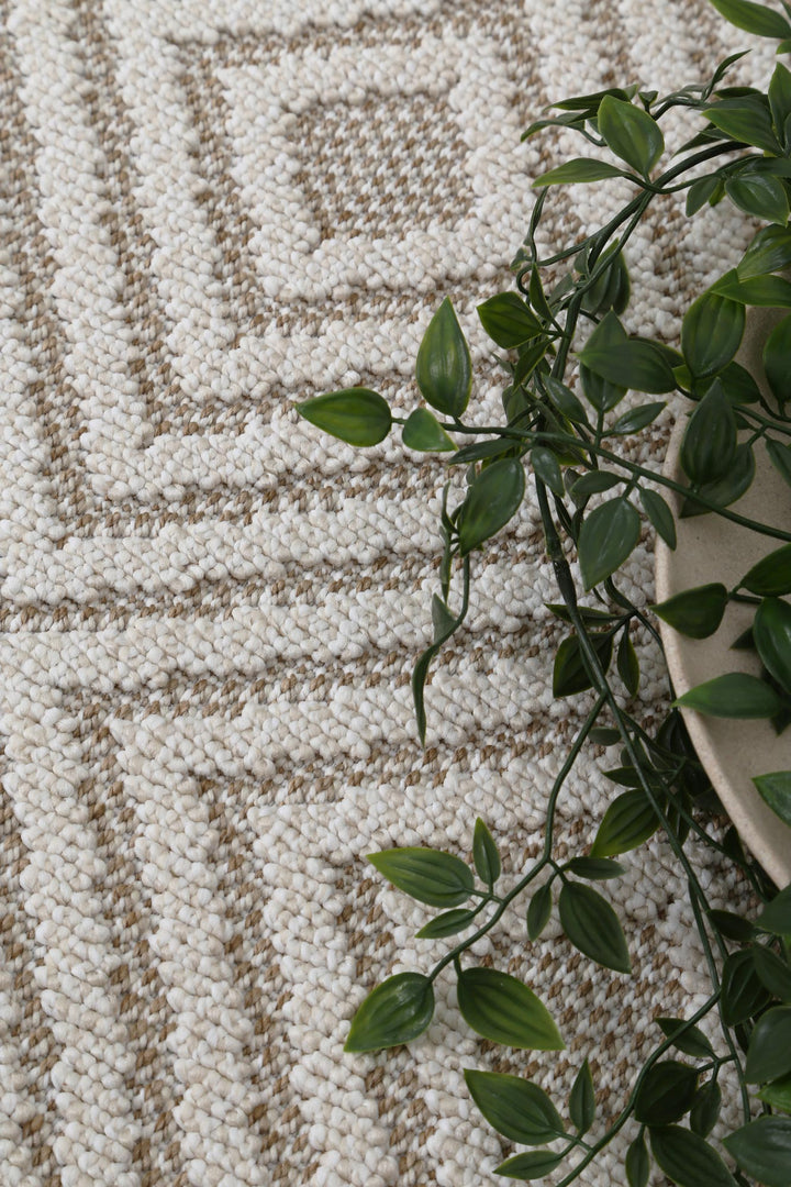 Villa Wickham Beige Geometric Flatweave Rug