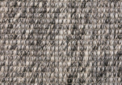 Detailed view of Dasha Dark Grey Wool Rug featuring black and white patterns