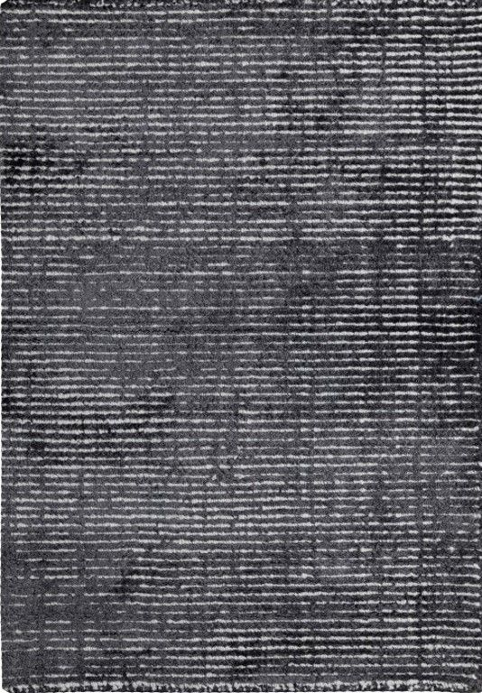 HAMPTON CHARCOAL WHITE Wool Viscose Rug