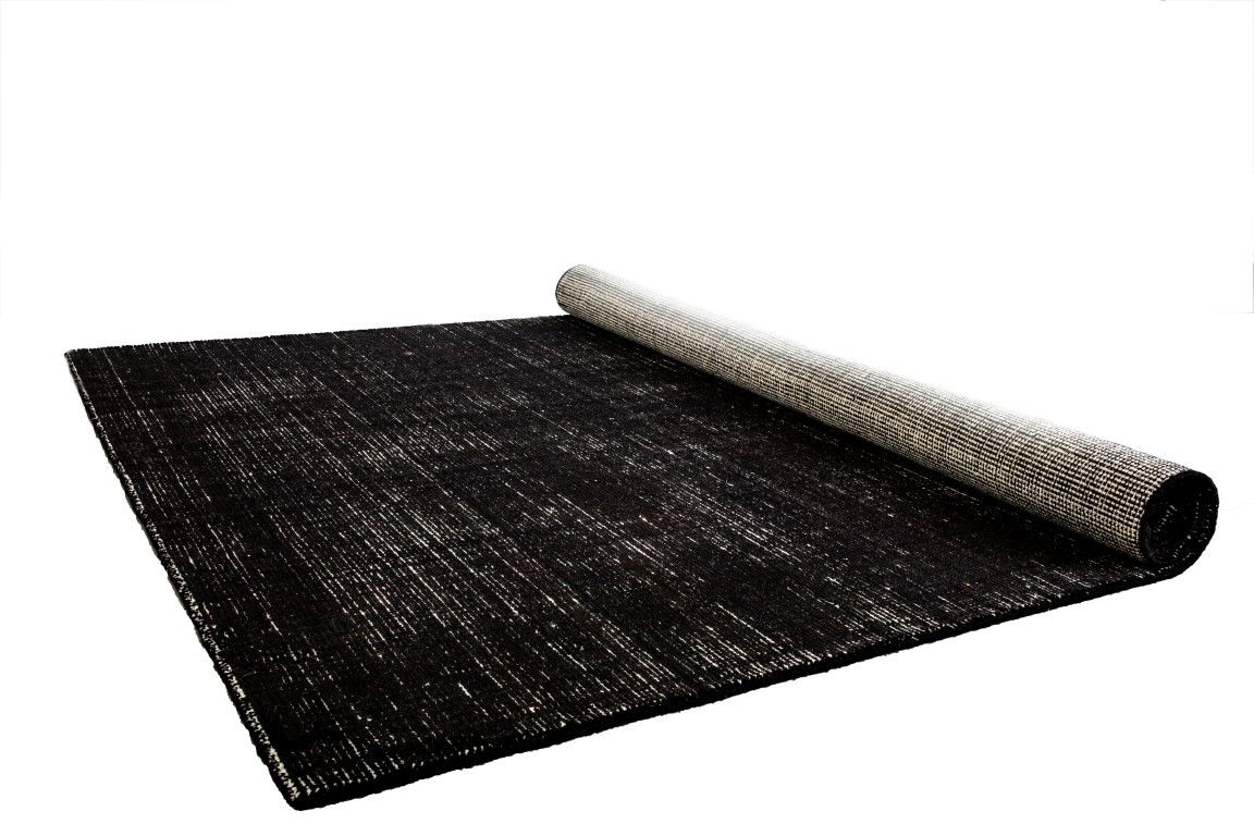 HAMPTON BLACK WHITE RUG Wool Viscose Rug