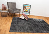 HAMPTON CHARCOAL WHITE Wool Viscose Rug