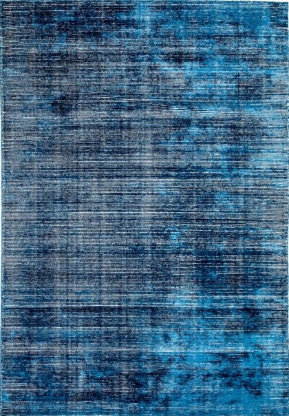 HAMPTON INDIGO WHITE Viscose Wool Rug