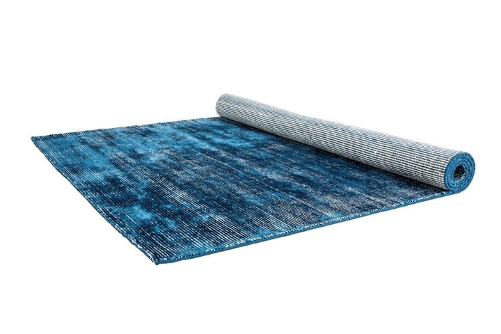 HAMPTON INDIGO WHITE Viscose Wool Rug