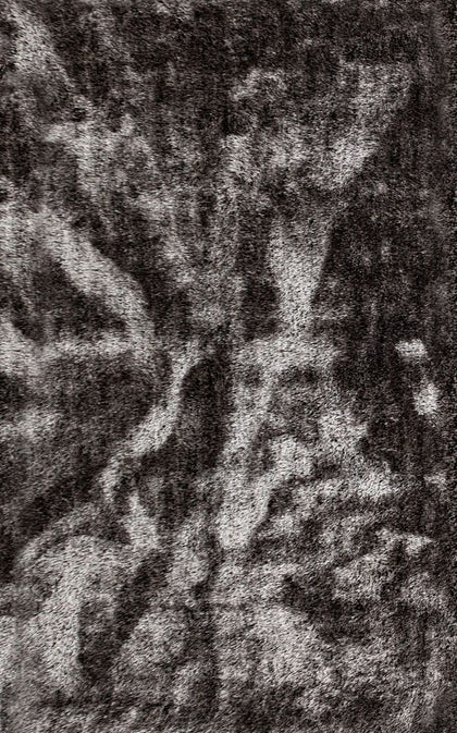 Lucas Brown Black Grey Black Shaggy Rug