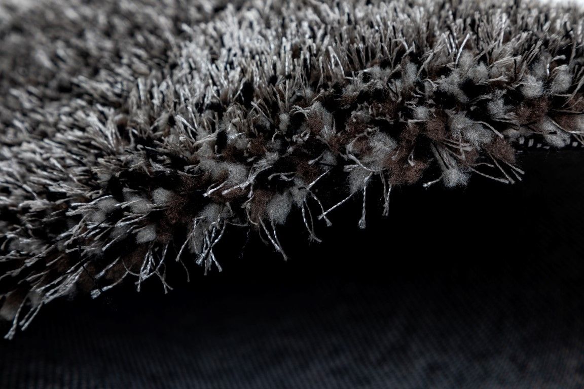 Lucas Brown Black Grey Black Shaggy Rug